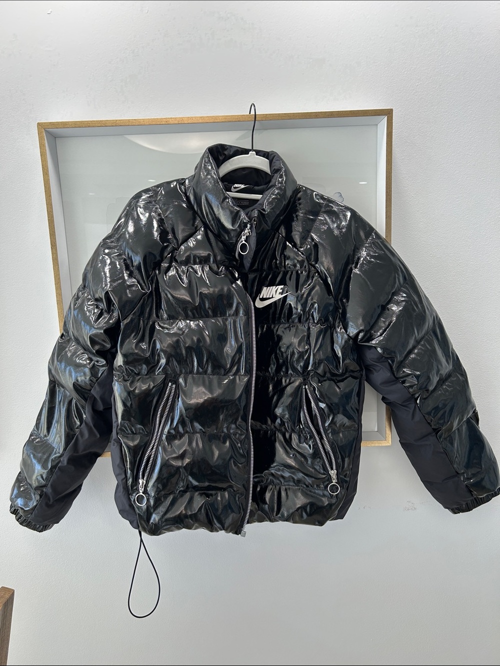 Nike Kids Glossy Black Puffer Coat